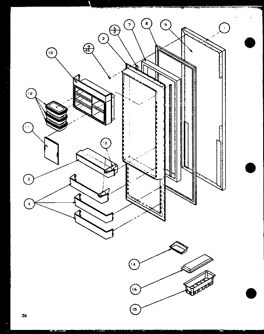 Amana SCD22J-P7870121W refrigerator door (scd22j/p7870121w) (scd22j/p1104021w) (scd22j/p1104022w) diagram