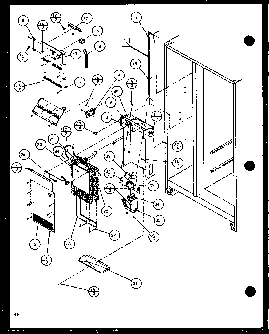 Amana SCD22J-P7870121W evaporator and air handling (scd22j/p7870121w) (scd22j/p1104021w) (scd22j/p1104022w) diagram
