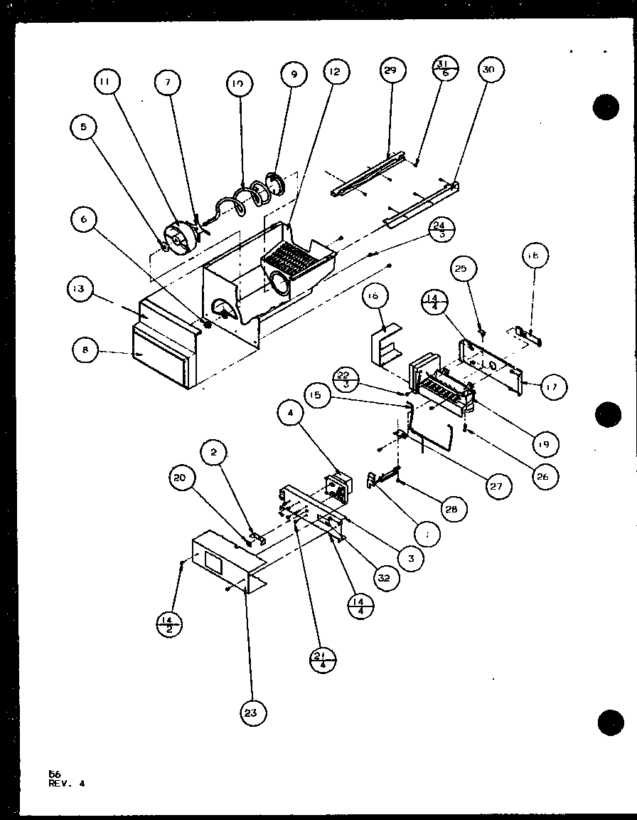 Amana SCD22J-P7870121W ice bucket and ice maker (scd22j/p7870121w) (scd22j/p1104021w) (scd22j/p1104022w) diagram