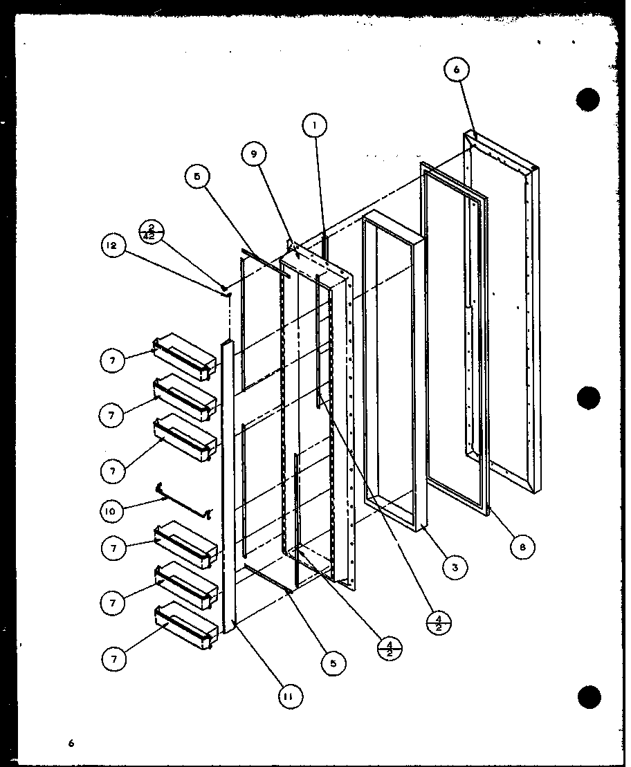 Amana 36048L-P1122102WL freezer door diagram