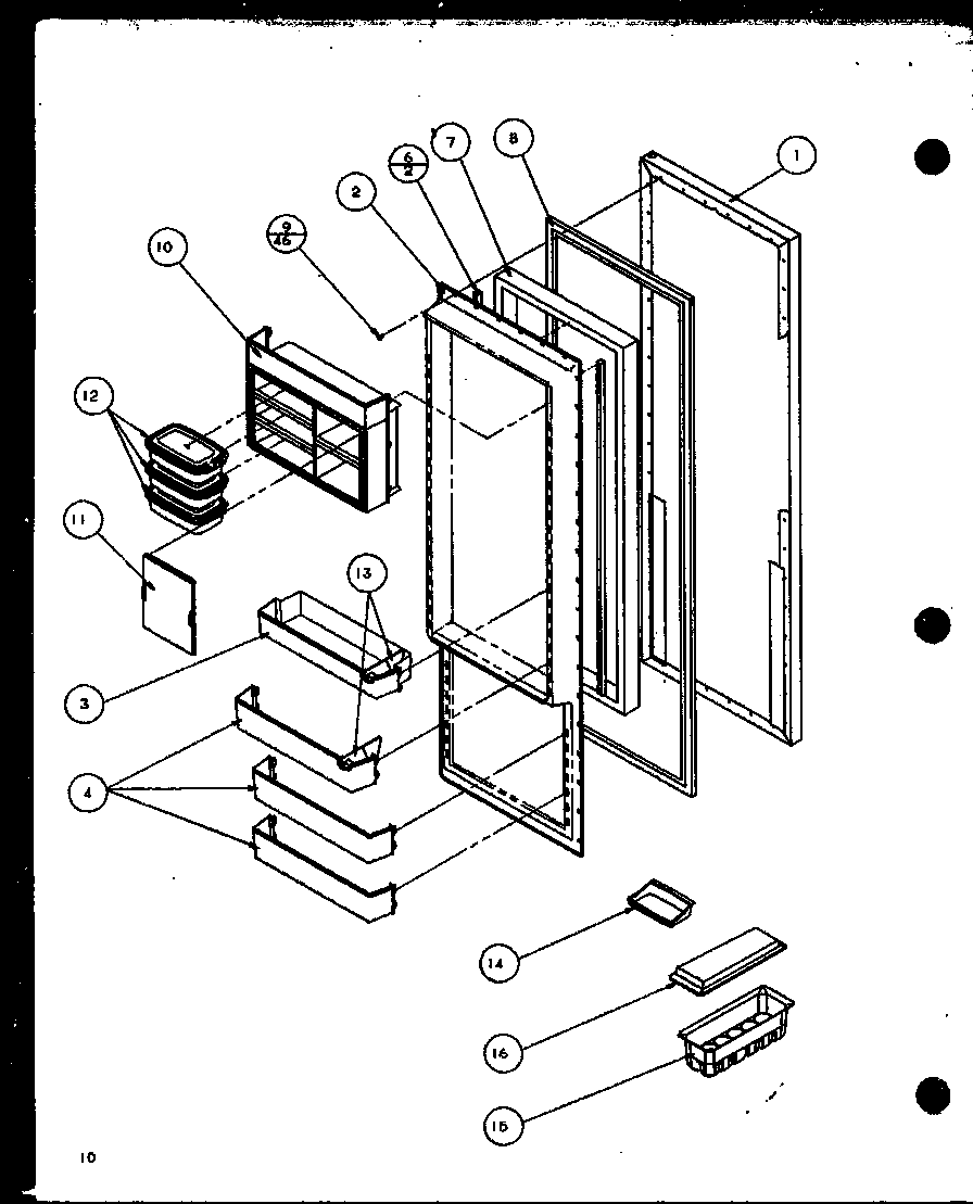 Amana 36048L-P1122102WL refrigerator door diagram