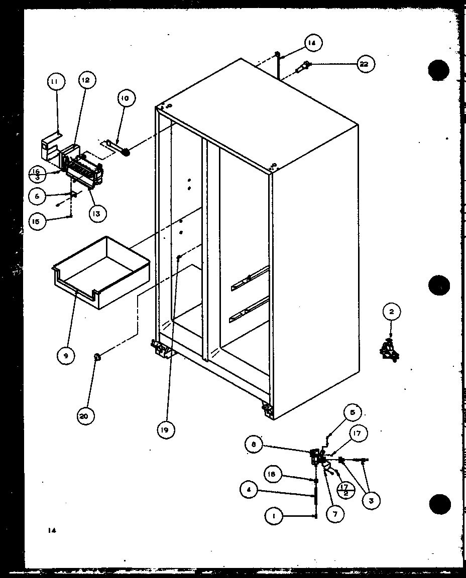 Amana SL22MBG-P1120606WG factory installed ice maker (szi20mw/p1120101ww) (szi20ml/p1120101wl) diagram