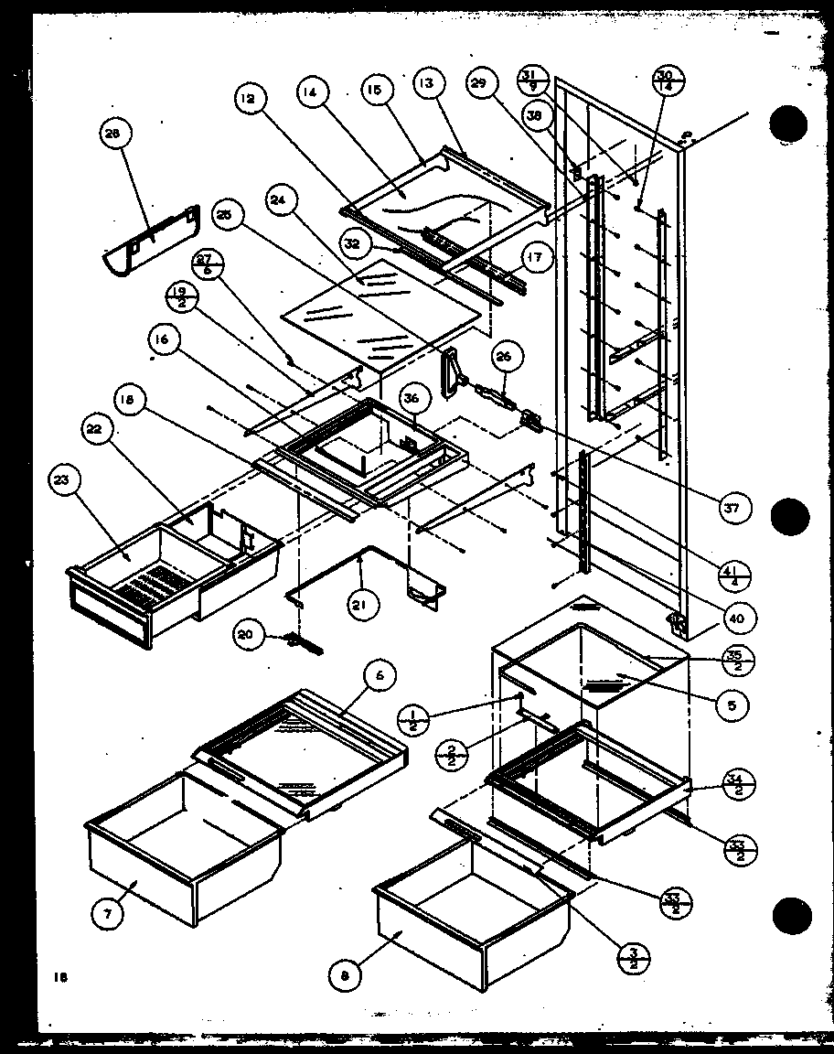 Amana SL22MBG-P1120606WG refrigerator shelving and drawers (sl22mbw/p1120605ww) (sl22mbl/p1120605wl) (sl22mbg/p1120605wg) (sl22mbw/p1120606ww) (sl22mbg/p1120606wg) (sl22mbl/p1120606wl) (sl25mg/p1120707wg) (sl25mw/p1120707ww) (sl25ml/p1120707wl) (sl25mw/p1120708ww) (sl25mg/p112070 diagram