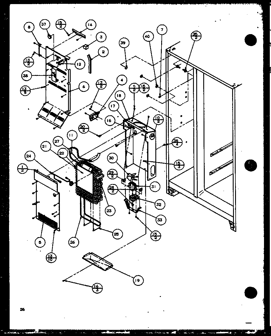 Amana SL22MBG-P1120606WG evaporator and air handler diagram