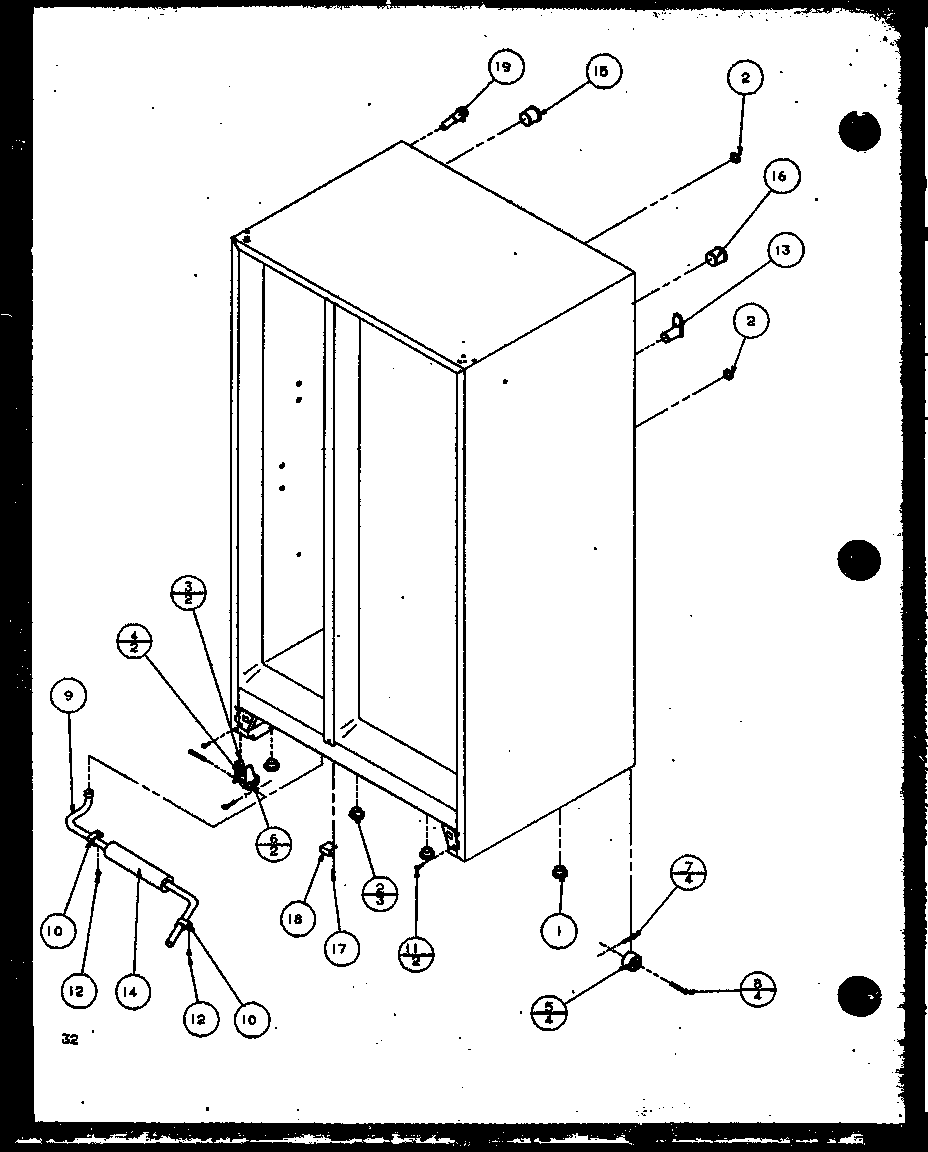Amana SL22MBG-P1120606WG rollers and cabinet back diagram