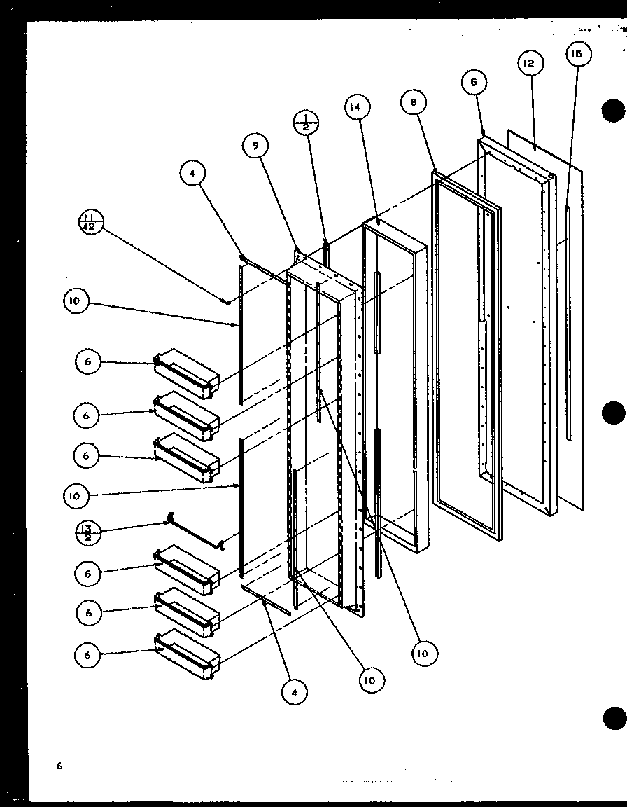 Amana SZ25MP2W-P1154904WW freezer door (sz25m2w/p1154903ww) (sz25m2l/p1154903wl) (sz25mp2w/p1154904ww) (sz25mp2l/p1154904wl) diagram