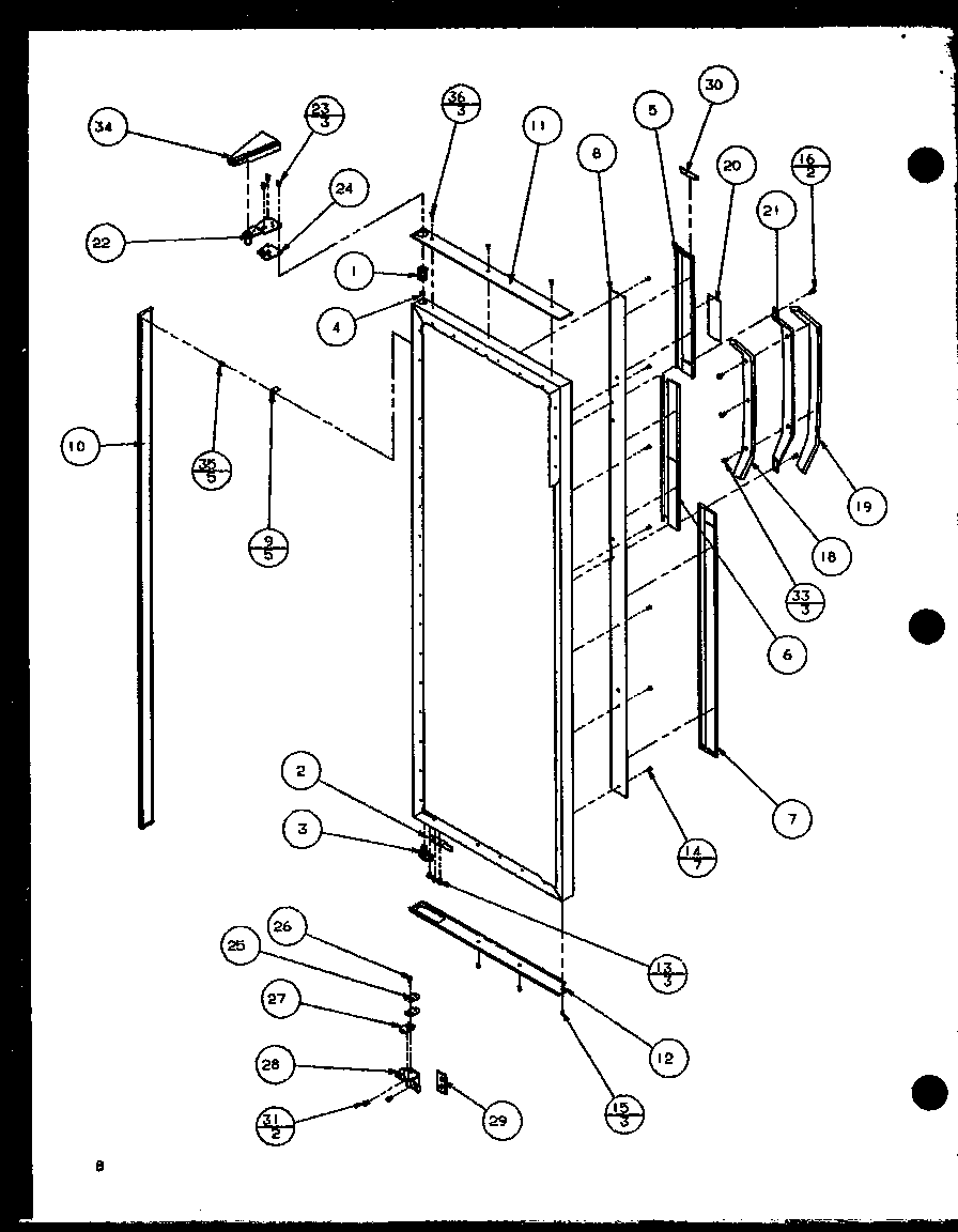 Amana SZ25MP2W-P1154904WW refrigerator door (sz25m2w/p1154903ww) (sz25m2l/p1154903wl) (sz25mp2w/p1154904ww) (sz25mp2l/p1154904wl) diagram