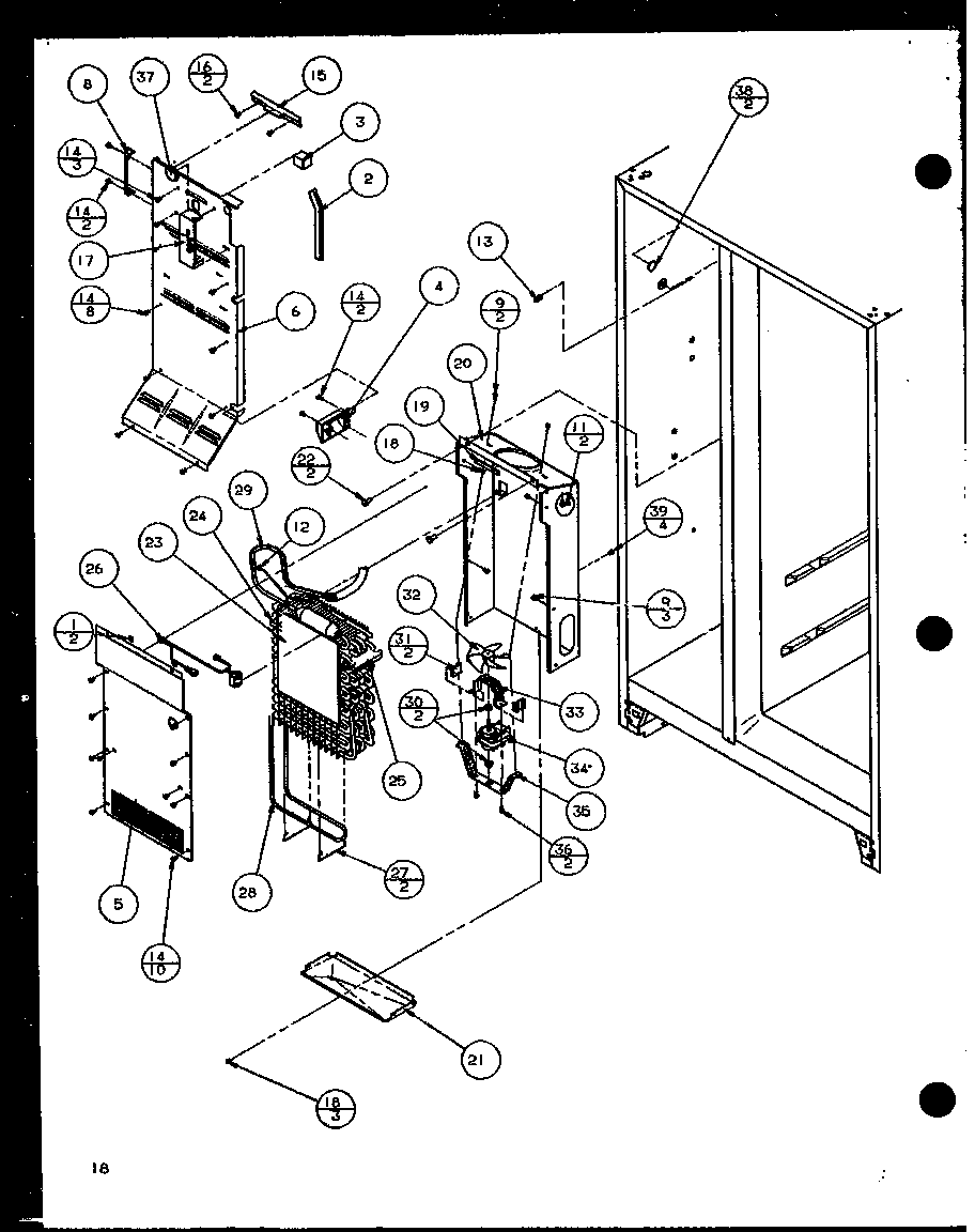 Amana SZ25MP2W-P1154904WW freezer evaporator and air handling (sz25m2w/p1154903ww) (sz25m2l/p1154903wl) (sz25mp2w/p1154904ww) (sz25mp2l/p1154904wl) diagram