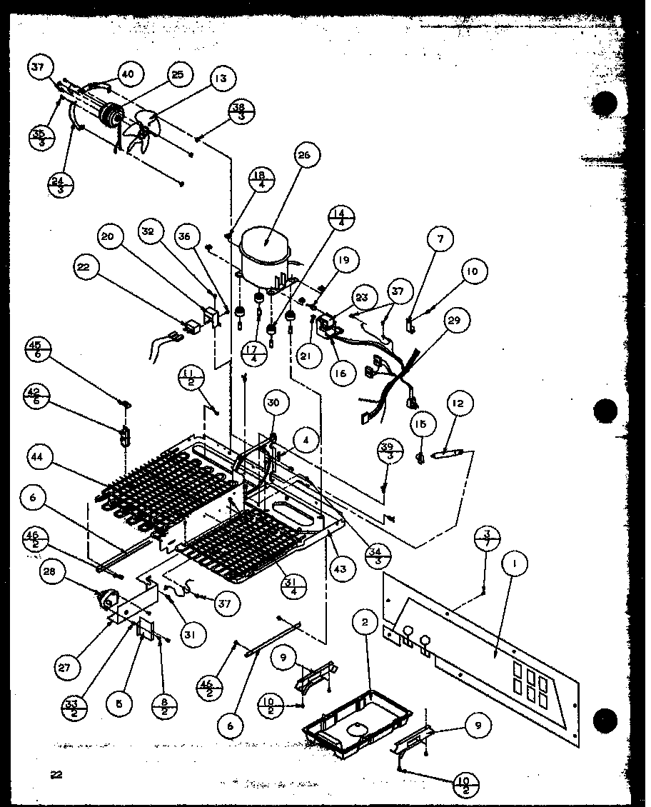 Amana SZD27MPB-P1124303WB machine compartment (tecumseh compressor) diagram