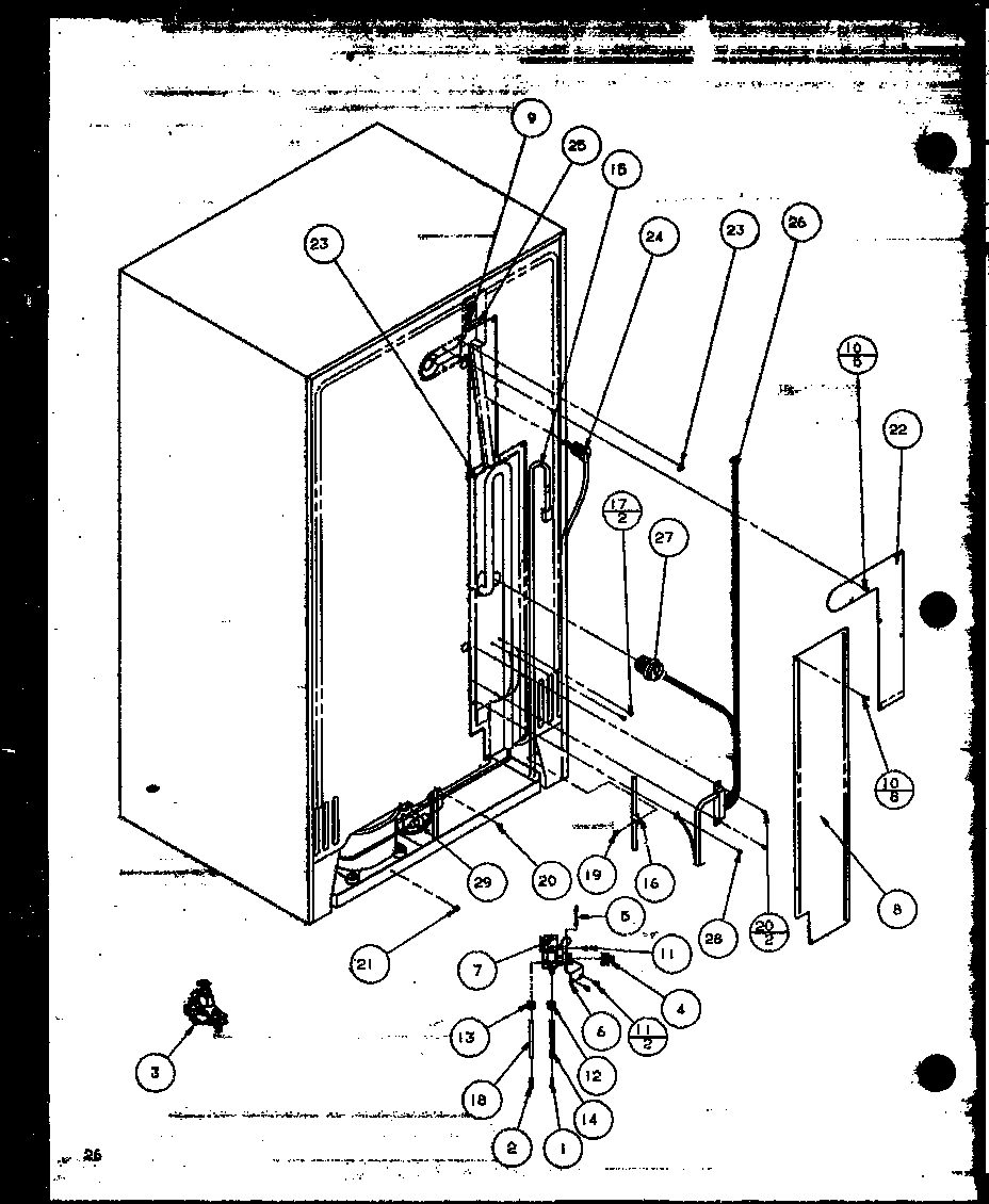 Amana SZD27MPB-P1124303WB cabinet back diagram
