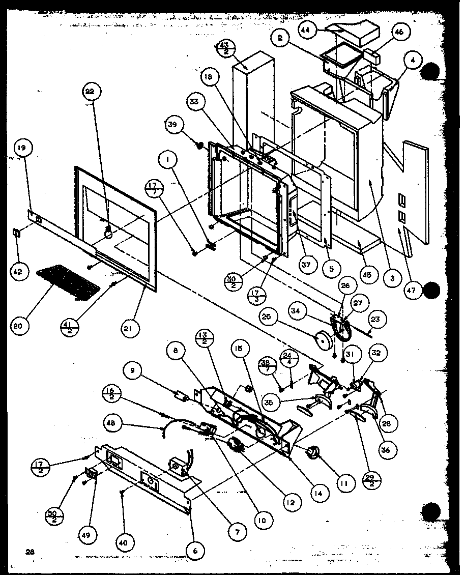 Amana SZD27MPB-P1124303WB ice and water cavity diagram