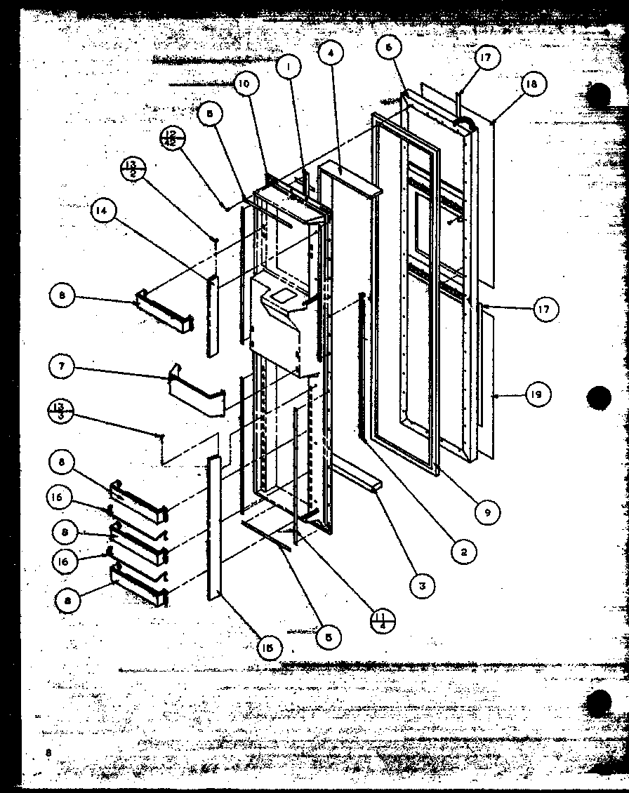 Amana SBD20MW-P1120201WW freezer door (sbd20mw/p1120201ww) diagram
