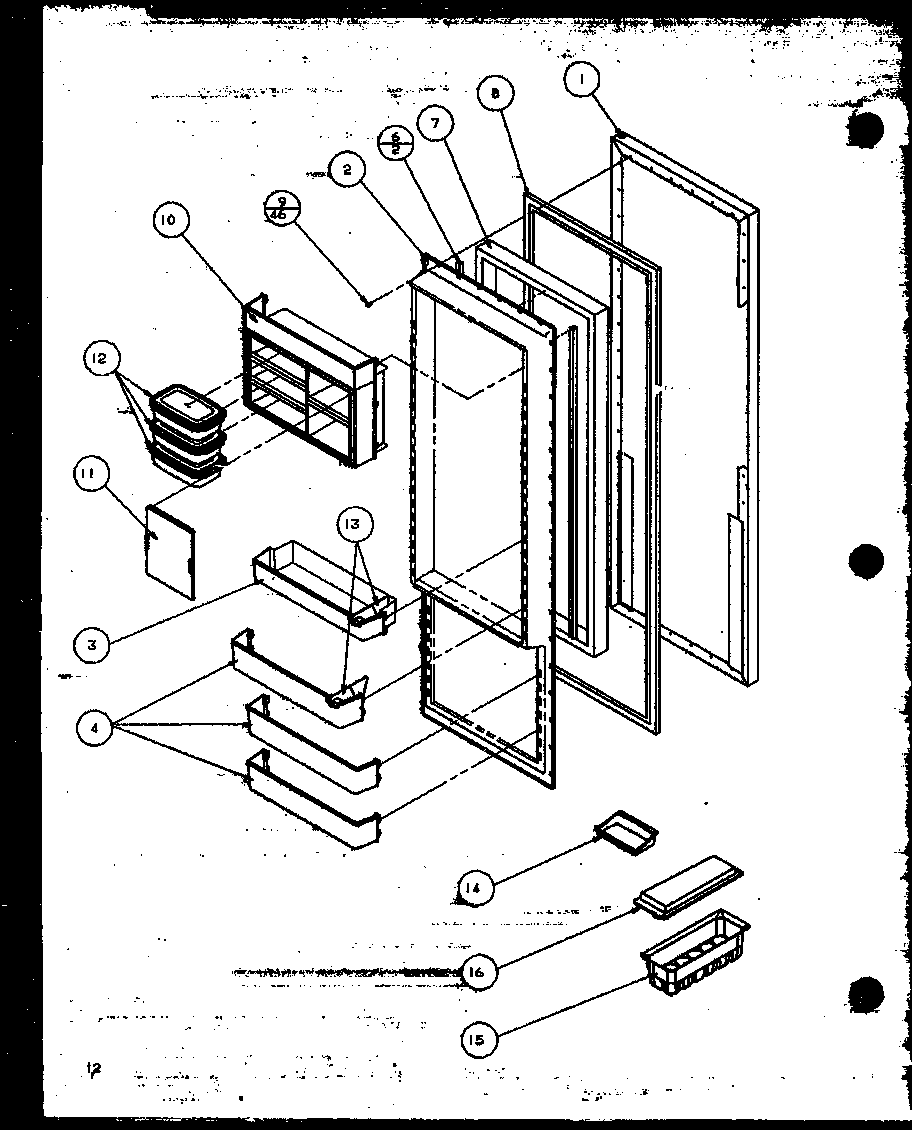 Amana SBD20MW-P1120201WW refrigerator door (sbi20mw/p1120102ww) (sbd20mw/p1120201ww) diagram
