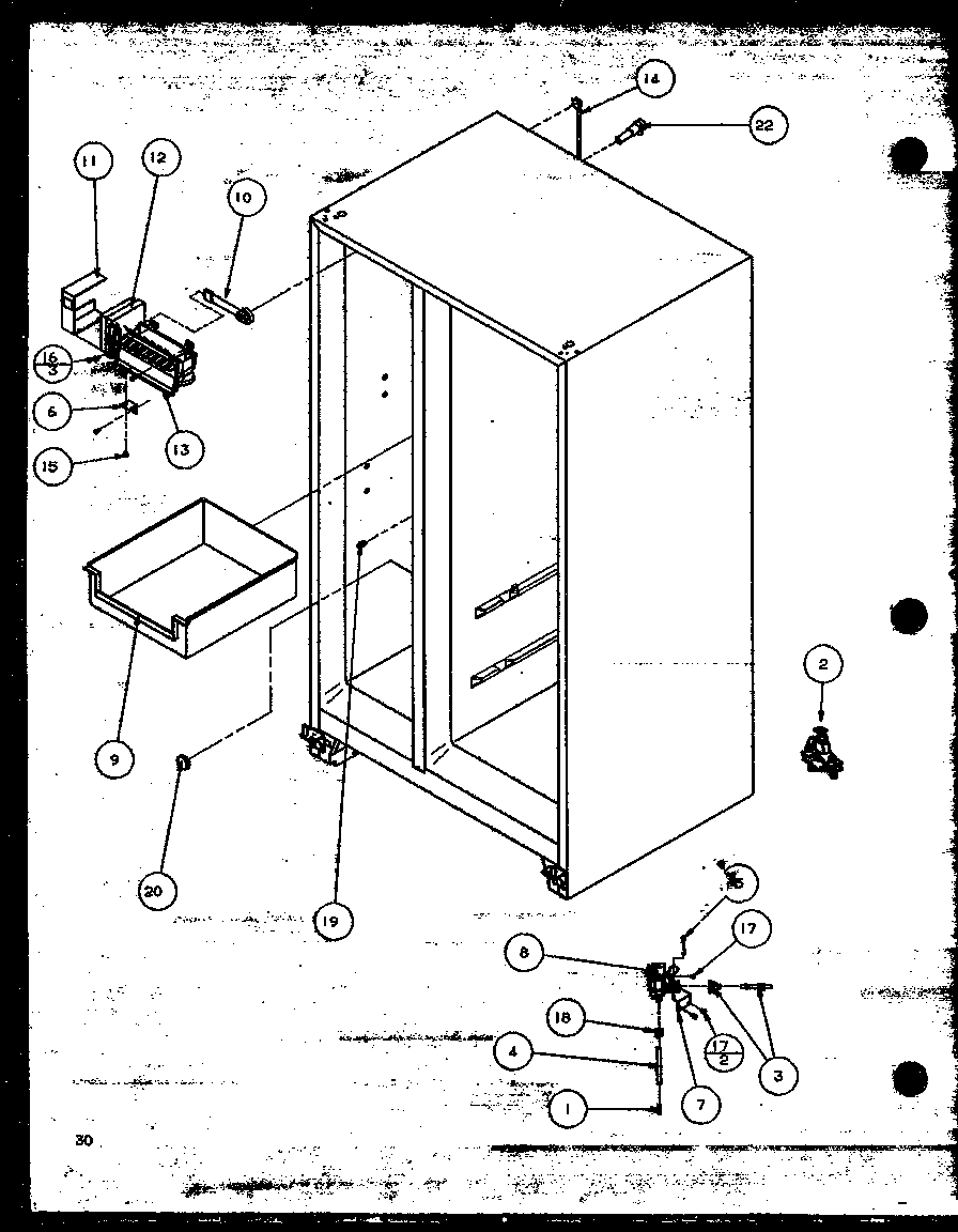 Amana SBD20MW-P1120201WW factory installed ice maker (sbi20mw/p1120102ww) diagram