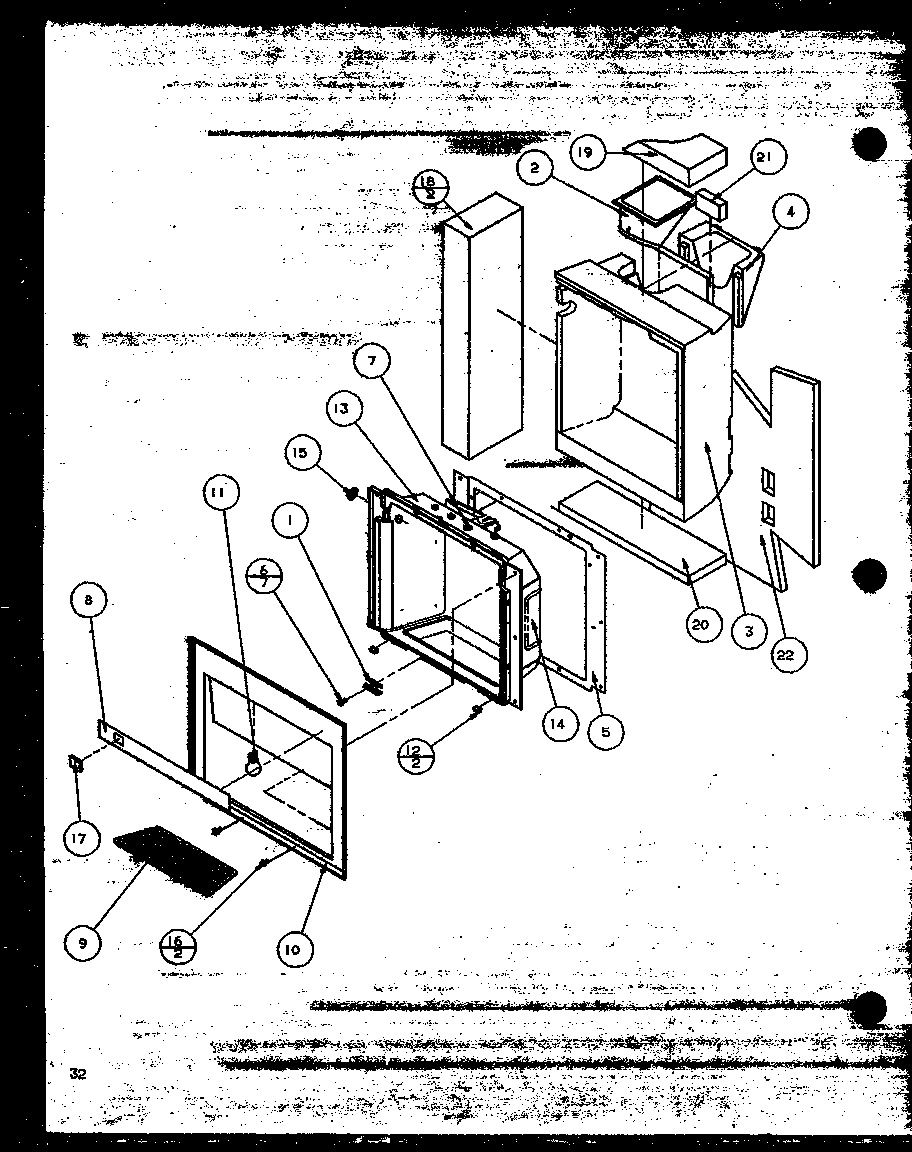 Amana SBD20MW-P1120201WW ice and water cavity (sbd20mw/p1120201ww) diagram