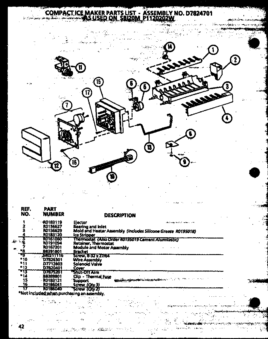 Amana SBD20MW-P1120201WW compact ice maker (sbi20m/p1120202w) diagram