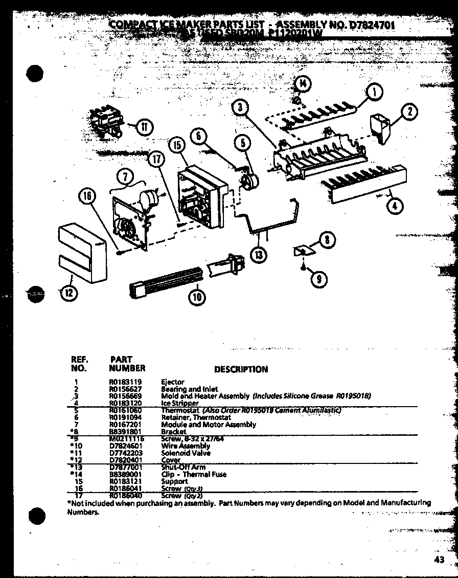 Amana SBD20MW-P1120201WW compace ice maker (sbd20m/p1120201w) diagram