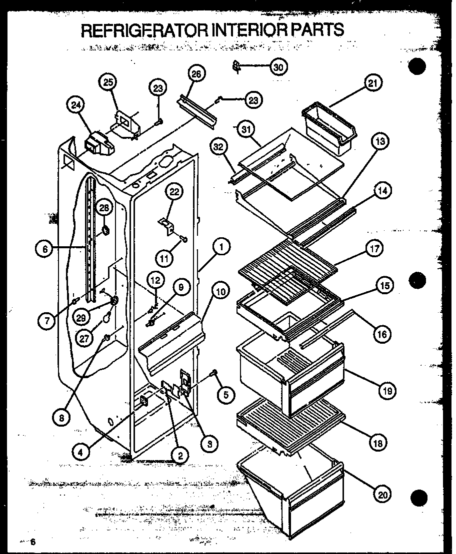 Amana GFS228-1W00 refrigerator interior parts diagram