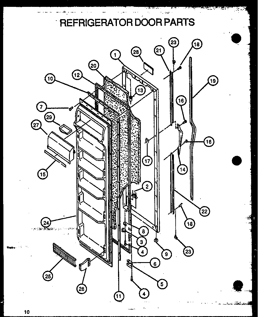 Amana GFS228-1W00 refrigerator door parts diagram