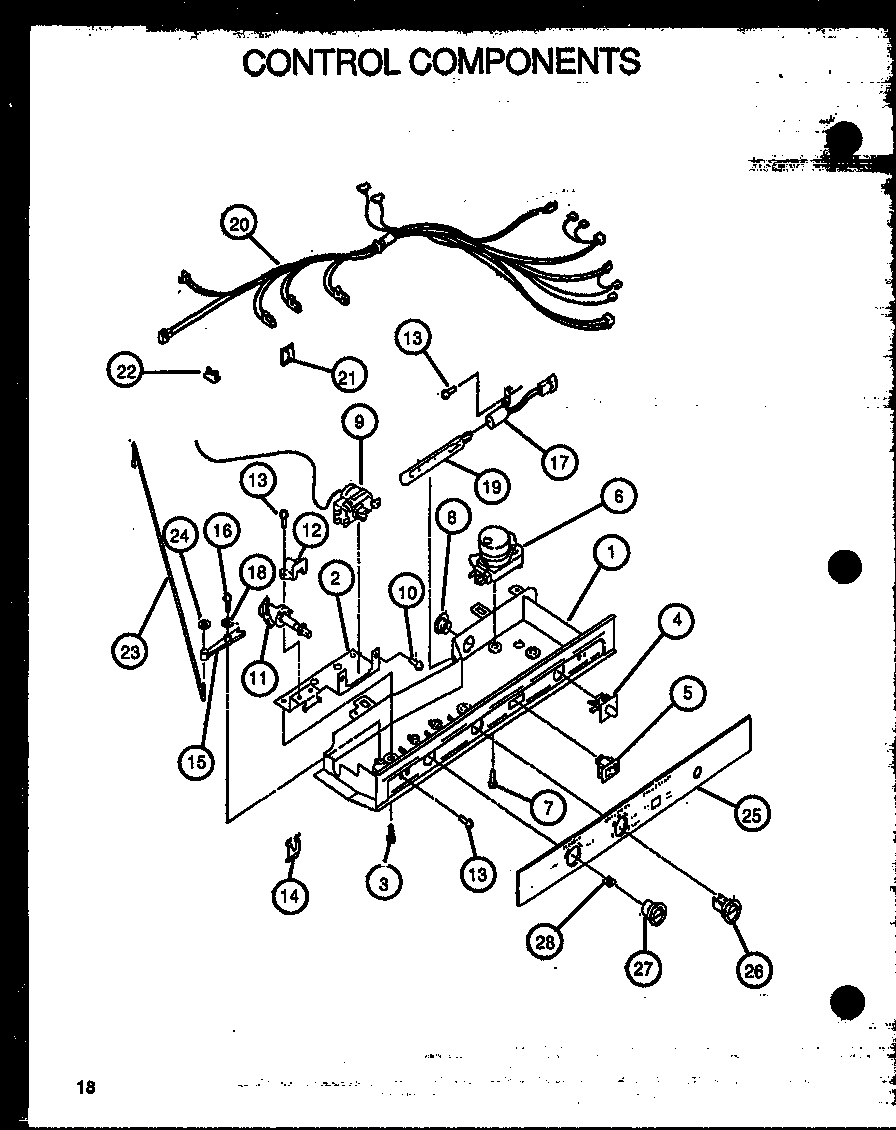 Amana GFS228-1W00 control components diagram