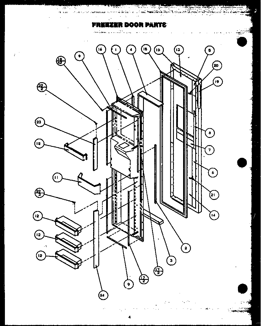 Modern Maid GRH220-1W freezer door parts diagram