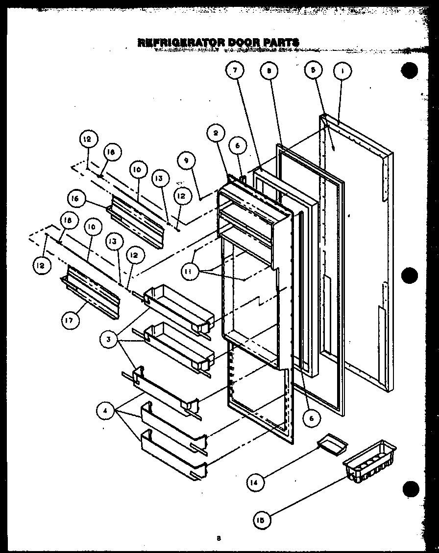 Modern Maid GRH220-1W refrigerator door parts diagram