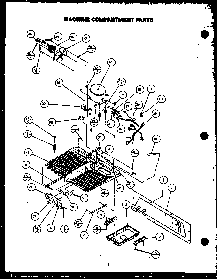 Modern Maid GRH220-1W machine compartment parts diagram