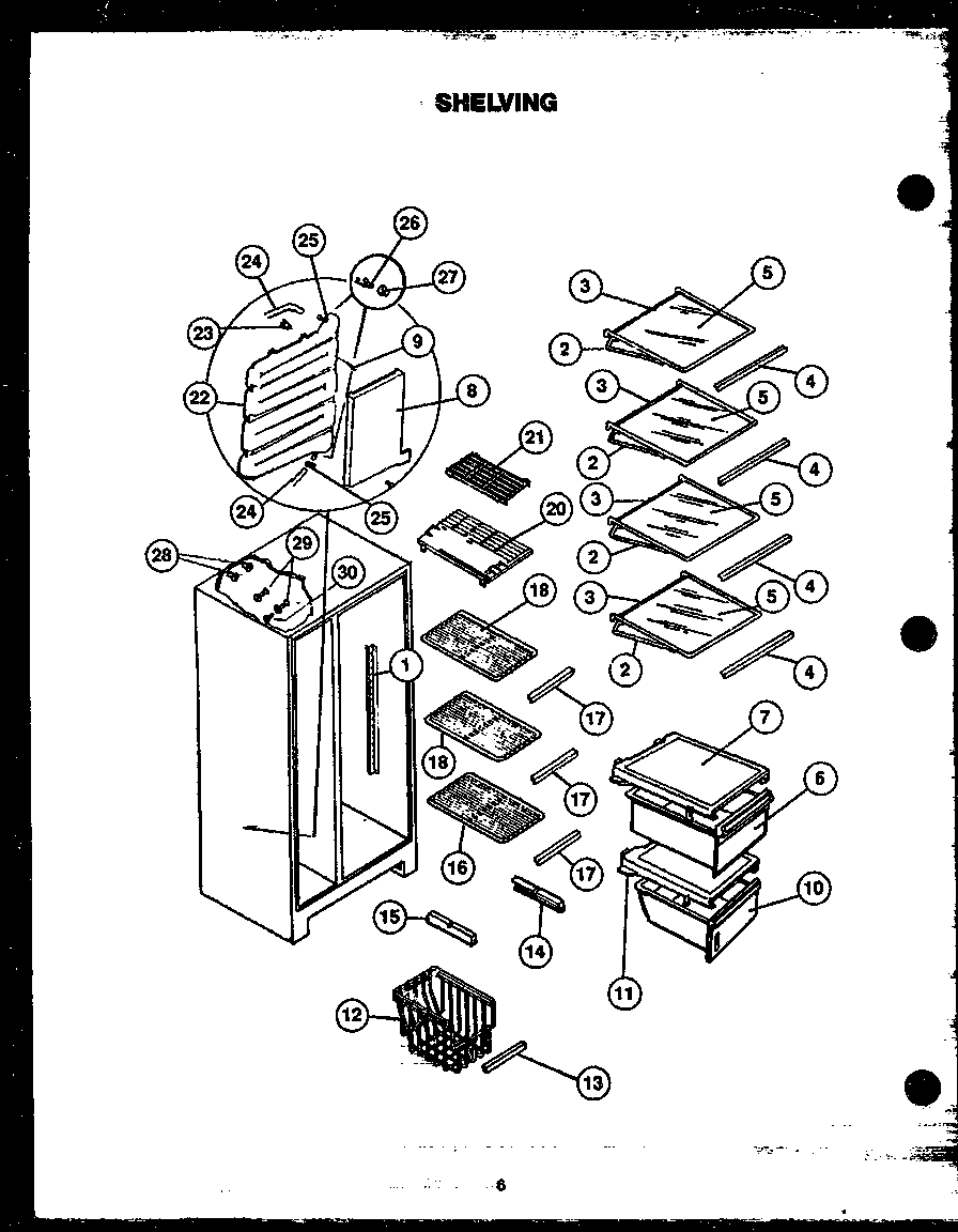 Caloric GFD240/MN04 shelving diagram
