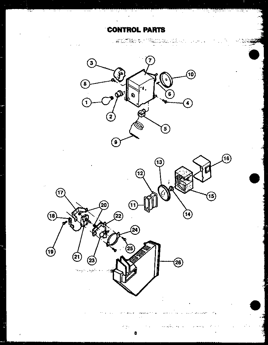 Caloric GFD240/MN04 control parts diagram