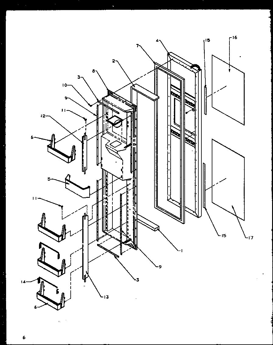 Amana SQD20NBW-P1162507WW freezer door diagram