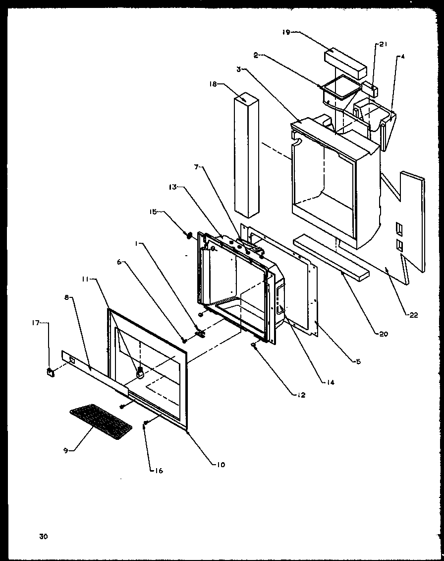 Amana SQD20NBW-P1162507WW ice and water cavity diagram
