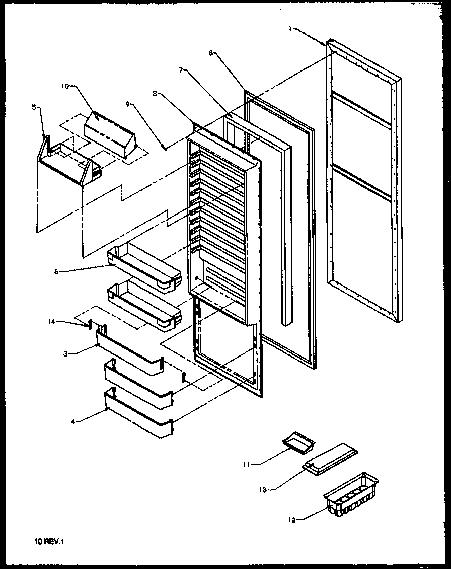 Amana 2599CIWEL-P1170601WL refrigerator door diagram
