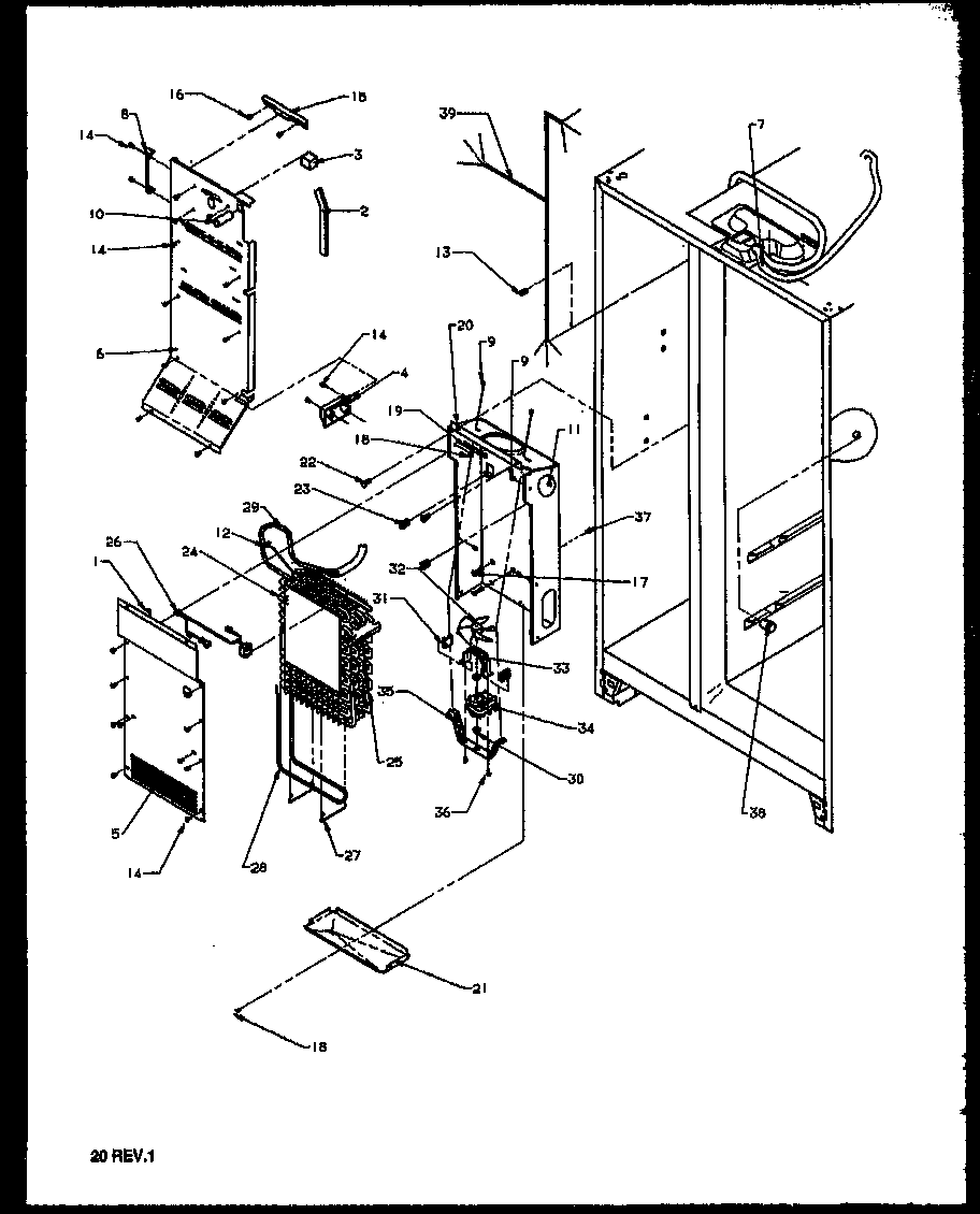 Amana 2599CIWEL-P1170601WL evaporator and air handling diagram