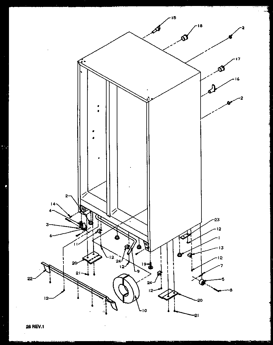 Amana 2599CIWEL-P1170601WL drain rollers diagram