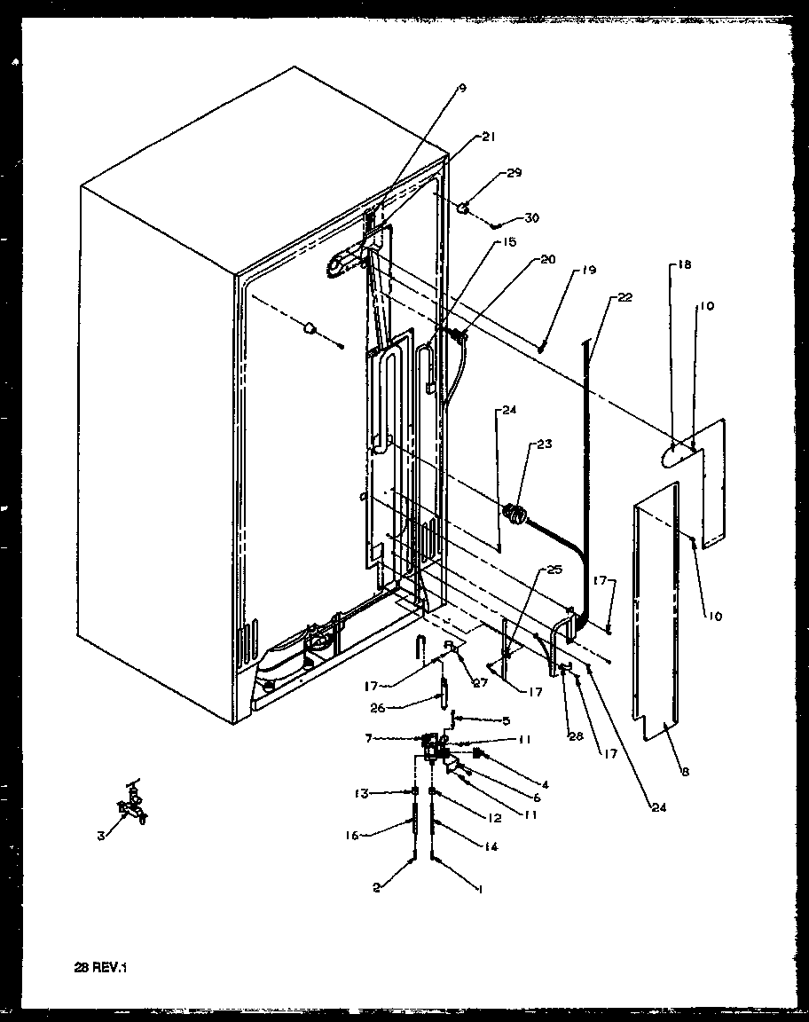 Amana 2599CIWEL-P1170601WL cabinet back (2599ciwew/p1170601ww) (2599ciwel/p1170601wl) diagram