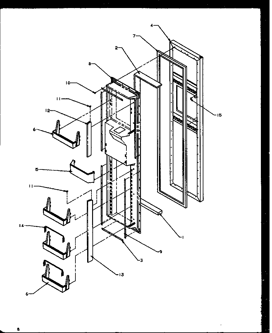 Amana SBI20NE-P1162902WE freezer door (sbd20ne/p1162503we) (sbd20nw/p1162503ww) diagram