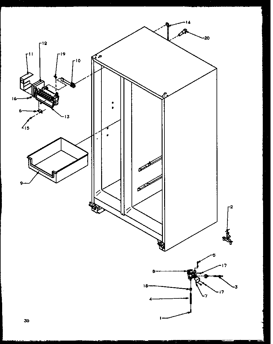 Amana SBI20NE-P1162902WE factory installed ice maker (sbi20ne/p1162902we) (sbi20nw/p1162902ww) diagram