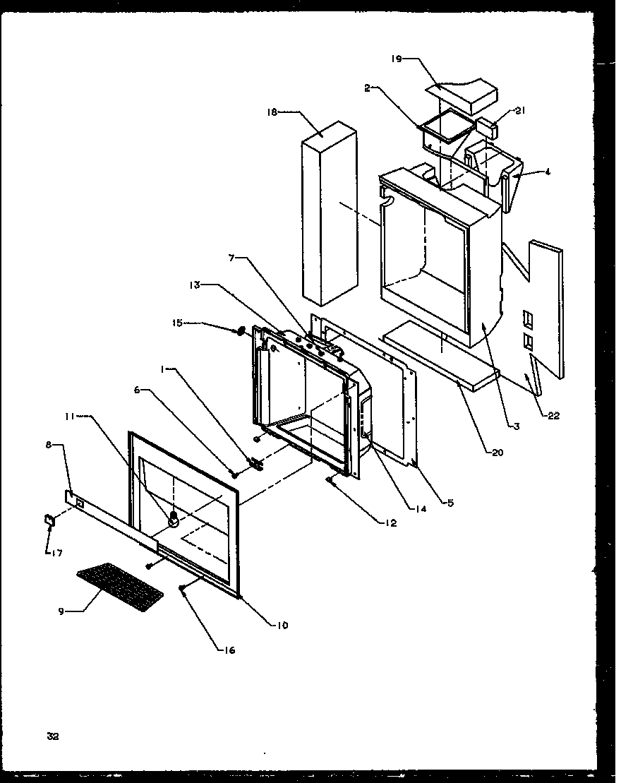 Amana SBI20NE-P1162902WE ice and water cavity (sbd20ne/p1162503we) (sbd20nw/p1162503ww) diagram
