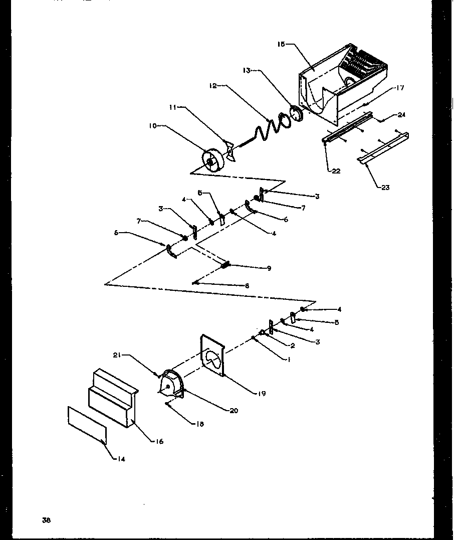Amana SBI20NE-P1162902WE crushed ice bucket (sbd20ne/p1162503we) (sbd20nw/p1162503ww) diagram