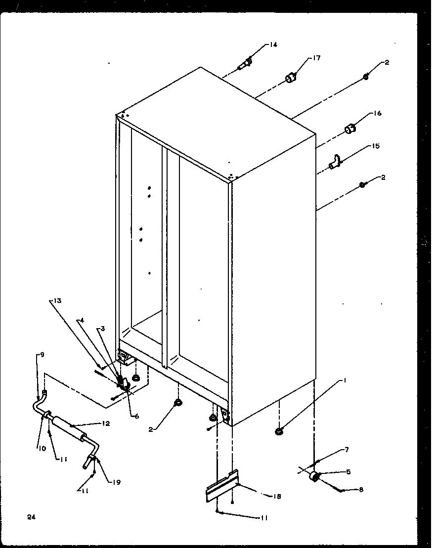 Amana SZI20NW-P1162901WW drain and rollers diagram