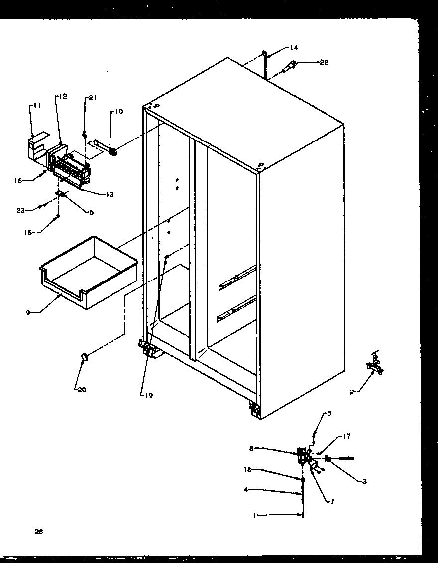 Amana SZI20NW-P1162901WW factory installed ice maker diagram