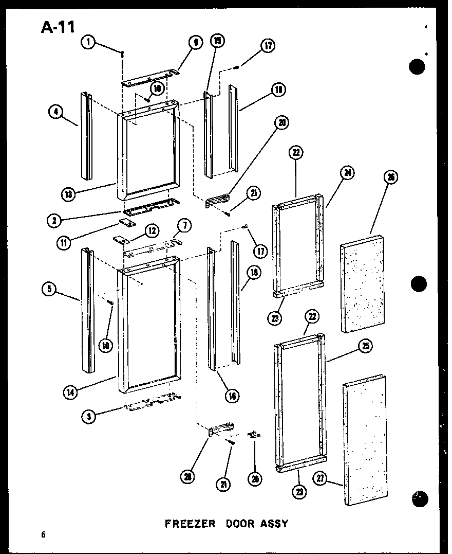Amana SRI19W-P60350-36W freezer door assy diagram