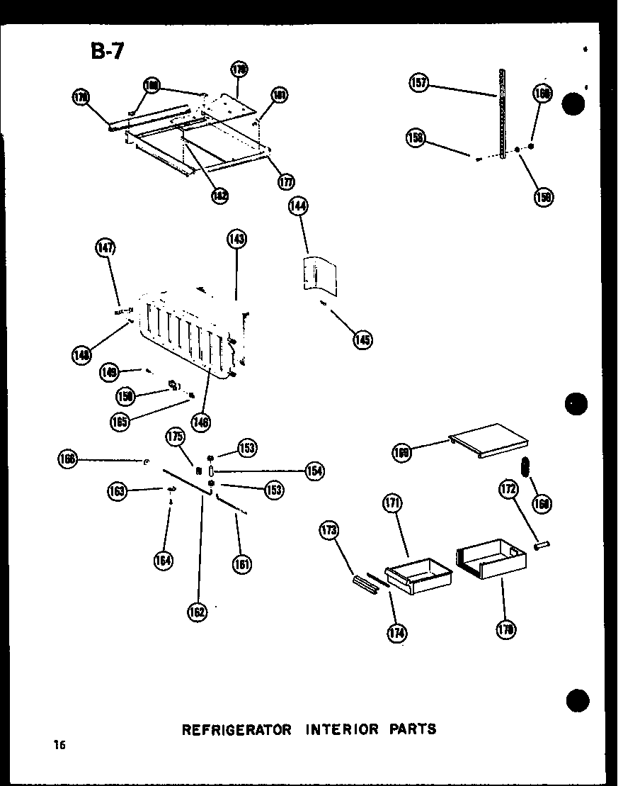 Amana SRI19W-P60350-36W refrigerator interior parts diagram