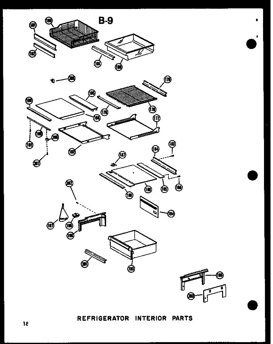 Amana SRI19W-P60350-36W refrigerator interior parts diagram
