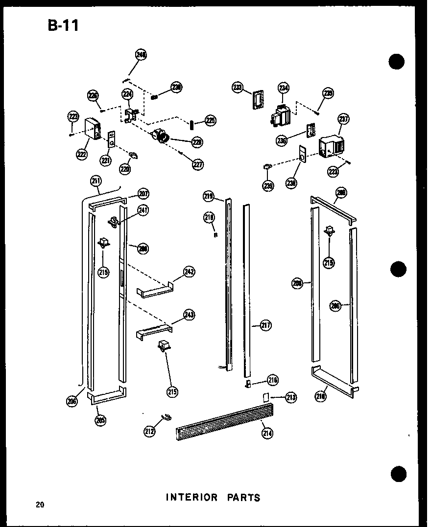 Amana SRI19W-P60350-36W interior parts diagram