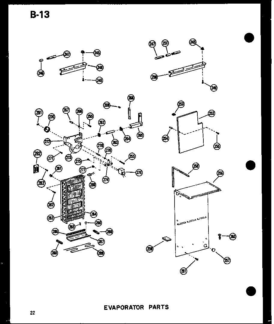 Amana SRI19W-P60350-36W evaporator parts diagram