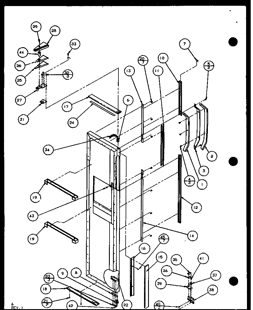 Amana SXD25J-P1104002W freezer door (sxd25j/p1104001w) (sxd25jb/p1104003w) (sxd25jp/p1104005w) diagram