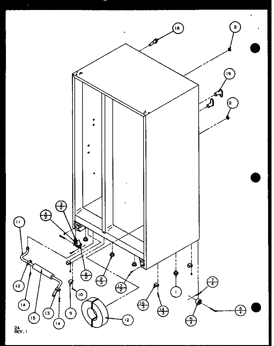 Amana SXD25J-P1104002W drain and rollers (sxd25j/p1104001w) (sxd25jb/p1104003w) (sxd25jp/p1104005w) diagram