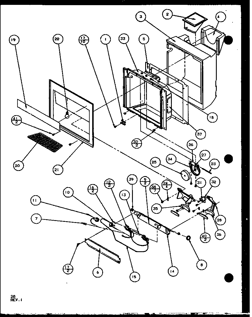Amana SXD25J-P1104002W ice and water cavity (sxd25j/p1104001w) (sxd25jb/p1104003w) (sxd25jp/p1104005w) diagram