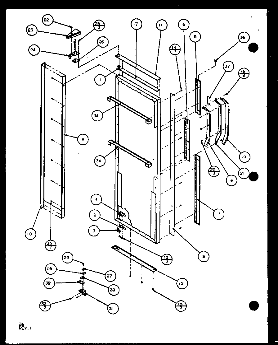 Amana SXD25J-P1104002W refrigerator door (sxd25j/p1104002w) (sxd25jb/p1104004w) (sxd25jp/p1104006w) diagram